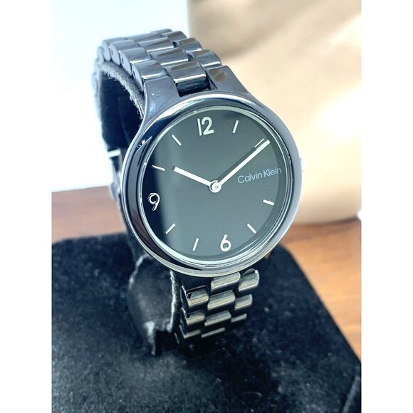 Calvin Klein Women's Watch 25200078 Linked Quartz Black Ceramic 32mm